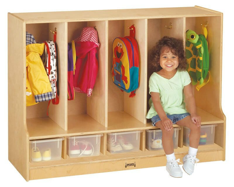 木质储物柜有5个部分和鞋柜。