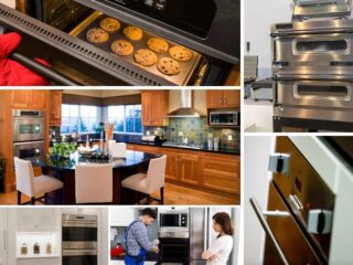 照片拼贴的不同不同的厨房与双壁烤箱。