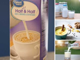 照片拼贴不同类型的半牛奶。