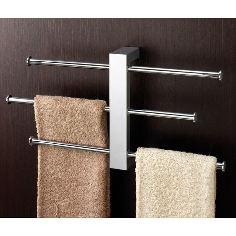 与单个长杆不同，这款毛巾架两侧的长条为烘干毛巾提供充足的空间。