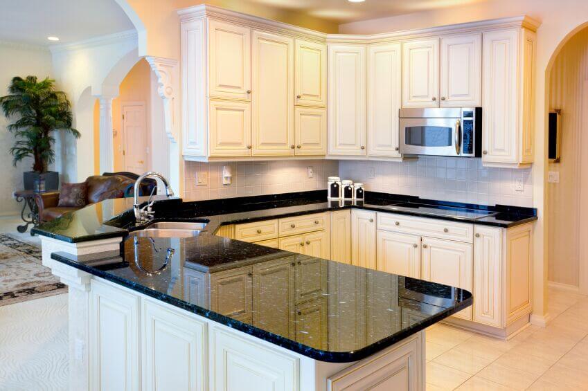 White Cabinets And Dark Granite, Kitchen Designs With White Cabinets And Black Countertops