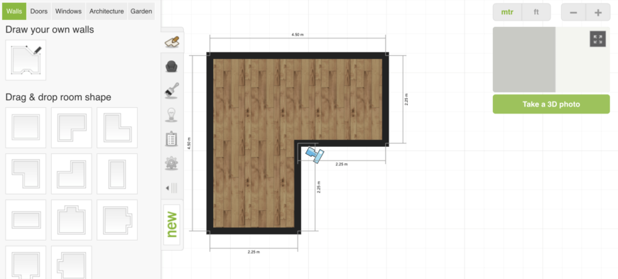 室间厨房设计平台的软件界面。