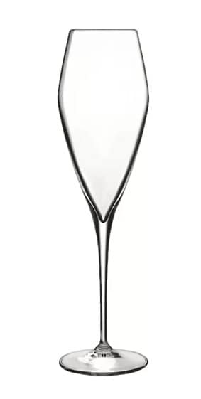水晶香槟玻璃，防碎和洗碗机安全功能。