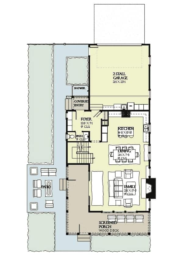 三层位于房子与耐心nty Of Outdoor Living, Outdoor Living Area Floor Plans
